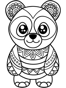 Zentangle Panda Coloring Pages - Recraft