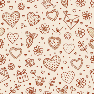 valentine day minimalist doodles for seamless pattern tile, light background