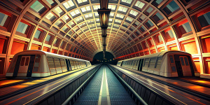 washington d.c. underground train station platform waiting for train