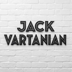 Digital artwork featuring the name Jack Vartanian. Bold, clean font against a white background with a black text effect.