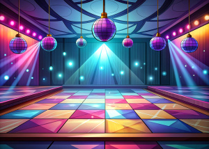 cartoon empty dance floor