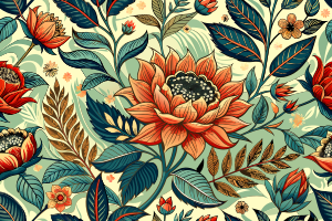 Contemplation Medium Antique Floral Fabric,Pattern,continuous pattern ...