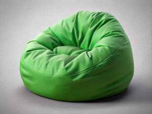 Bean Bag green   chair isolated on transparent background
