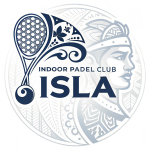 Indoor Padel Club ISLA's logo featuring intricate Maori-inspired tribal patterns. Modern sports facility with a cultural twist.