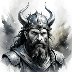 viking warrior perfect realistic art, high-definition, high-definition grey and black, white background 