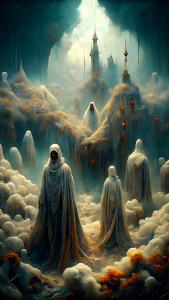 Niflheim (Norse Mythology):

In Norse mythology, Niflheim symbolizes a frozen and dark realm where the souls of the departed are expected to go. Surrounded by cold and misty landscapes, it portrays the silence of the dead and an anticipation shrouded in darkness.