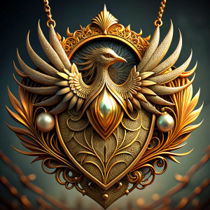 phoenix golden diamond necklace