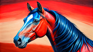 Very detailed horse portrait pop art