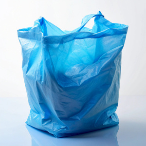 empty blue plastic bag