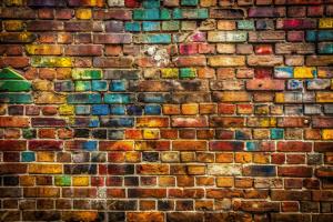 Gritty Urban Brick Texture: A gritty brick wall texture with urban elements such as graffiti, dirt, and weathering, ideal for adding an edgy and urban vibe to designs.
