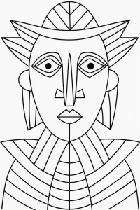 Drawing of in the style of Pablo Picasso's paintings 
