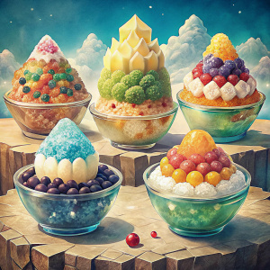 The toppings for these shaved ice treats, such as four fruits, tapioca, grass jelly, and aiyu, are often vibrant in color, crystal clear, or shaped like cubes, making them visually stunning and almost too beautiful to eat. This is a significant innovation in traditional ice products, creating a visual feast that sparks the imagination under the scorching sun. It can be said that it has reached an artistic level.