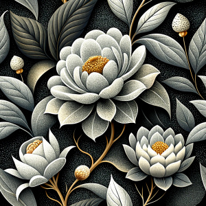 Flowers seamless pattern in rococo style