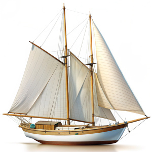 a sailboat, white background