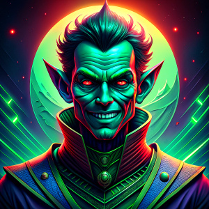 a green smiling devil, comic effect, dynamic and aesthetic, 3D color effects, edgy and modern ((Comic-Style)), trending on artstation, isolated