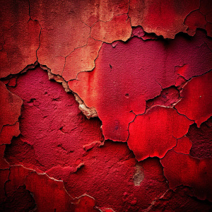 Red grunge texture background of cement plaster wall with cracks