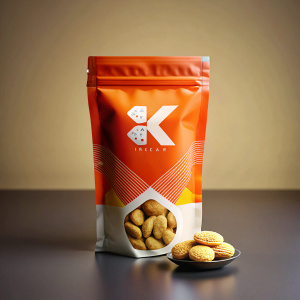 A beautifully designed, eco-friendly snack packaging boasts a sleek and ...