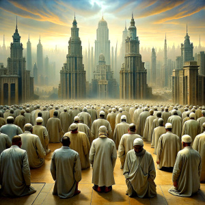 slaved society bow down in modern western city