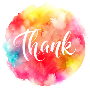 "Thank you", white background