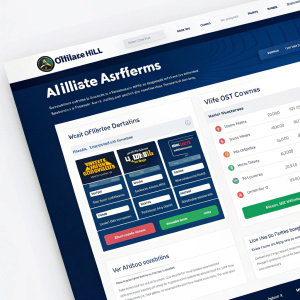 A webpage screenshot featuring the William Hill Affiliates platform, showcasing modern design and user-friendly interface.