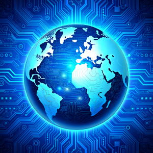 global blue circuit board  background