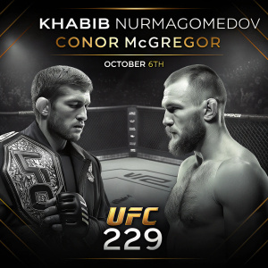 Khabib vs. McGregor, UFC 229, fight night on October 6th poster