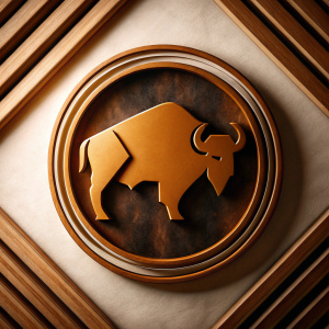 The Tamaraw logo, featuring a bold, modern buffalo icon in a rich, brown shade on a minimalist white backdrop.