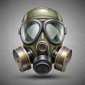 PSD gas mask on transparent background
