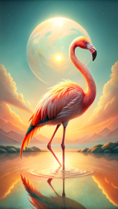 pink flamingo in the sun