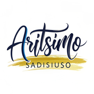 логотип арт-студии рукописным шрифтом "Artissimo" кисти