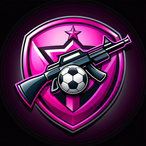 logo soccer pink and black with gun