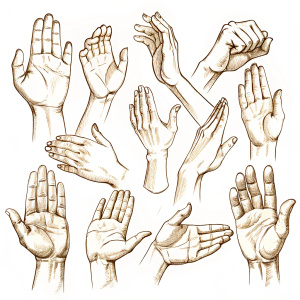 LINE ART hands Clasping hands gestures POSES collection of line art hand drawn style isolated on a white background. black line, white background,clear background, SHOT ANGLE FROM SIDE