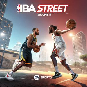 Cover Art for NBA Street Volume II. Featuring two basketball players in a court showdown. The EA Sports logo is prominently displayed.
