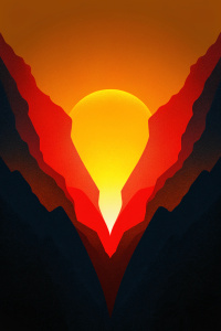 minimalistic illustration of a deep canyon