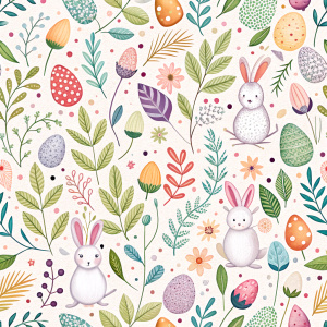 easter minimalist doodles seamless pattern tile, white ground