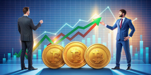 coins, trader, market maker, crypto market, coin rate growth chart, up arrows