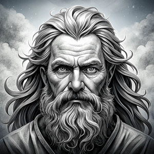 god odin perfect realistic art, high-definition, high-definition grey and black, white background 