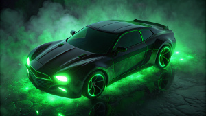 Car lalali color black, green