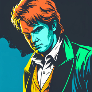 Close-up shot of Chris Evans. Formal attire, white shirt and dark jacket. Slightly tousled reddish hair. Dark background, intense gaze