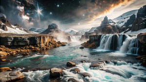 790 años d.c: mitología nórdica, Niflheim,  un reino de frío glacial, niebla eterna y oscuridad. Es aquí donde surge el río Élivágar, cuyas aguas heladas dieron origen a Ymir UN GIGANTE DE HIELO DIO, gigante, y con ello, al cosmos mismo. Niflheim es un lugar de desolación, donde la vida apenas existe, y donde las almas condenadas pueden encontrarse atrapadas en un frío interminable.lugar de muerte y estancamiento,
