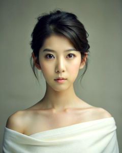 <lora:DetailedEyes_xl_V2:1>, <lora:neg4all_bdsqlsz_xl_V7:1>, 1girl, IU Lee Ji-eun, wearing a white skirt, 23-year-old Korean actress, towel wrapped hair, blank art show, collarbone, looking at the audience, exquisite earrings, Necklace, choppy, beautiful perfect body, (simple white background: 1.2), (panorama: 1.3), in a white room, beautiful mature, wide angle shot, grin, choppy, deep shadows, John Rankin Waddell,