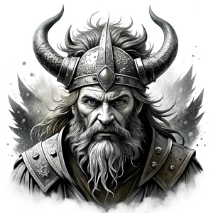 viking perfect realistic art, high-definition, high-definition grey and black, white background 