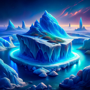 blue and ice island