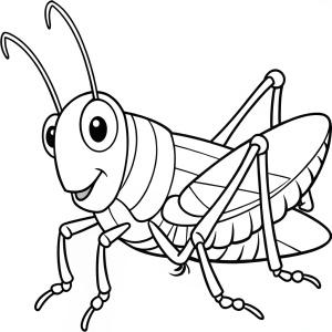 Grasshopper CARTOON outline coloring page black and white