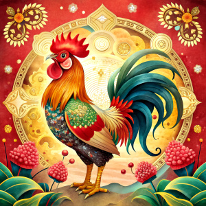 Chinese Year of the monkey rooster