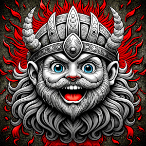 happy viking baby face perfect realistic art, high-definition, high-definition grey and black, white background 