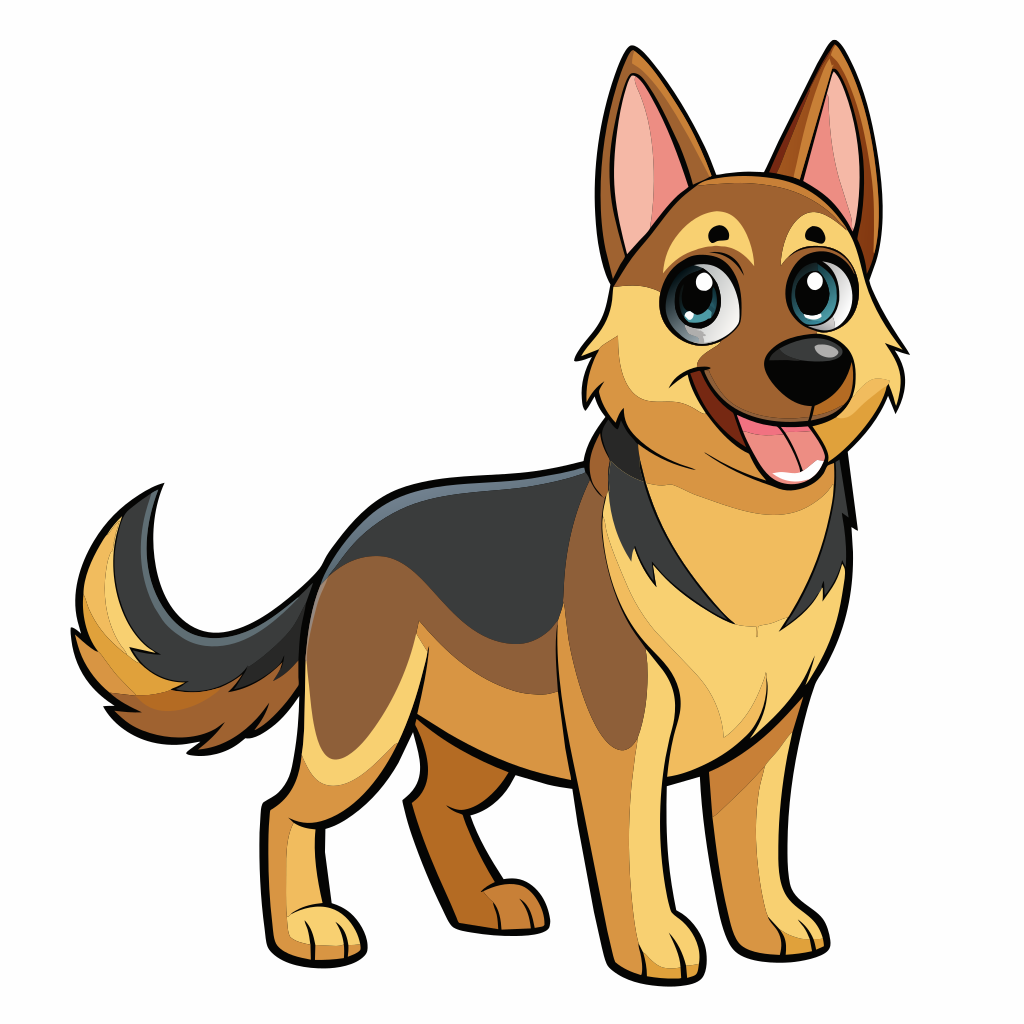 American Alsatian Cartoon Vector Illustration - Recraft