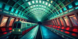 washington d.c. underground train station platform waiting for train