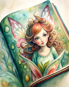 book for kid illustration, beautifuk fairy