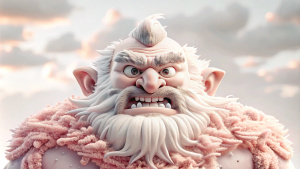 Title: "The Gruff Guide to Emotions"

In the mystical realm of the Family Unit (FU), there exists a character unlike any other: Gruffus Darksbane. With his rough demeanor and unkempt appearance, Gruffus may seem like an unlikely guide for self-discovery, but his unique ability to uncover dominant emotions, particularly anger and irritability, sets him apart.

Gruffus Darksbane is a man of rugged stature and gruff countenance, with a thick, unruly beard that obscures much of his face. His piercin